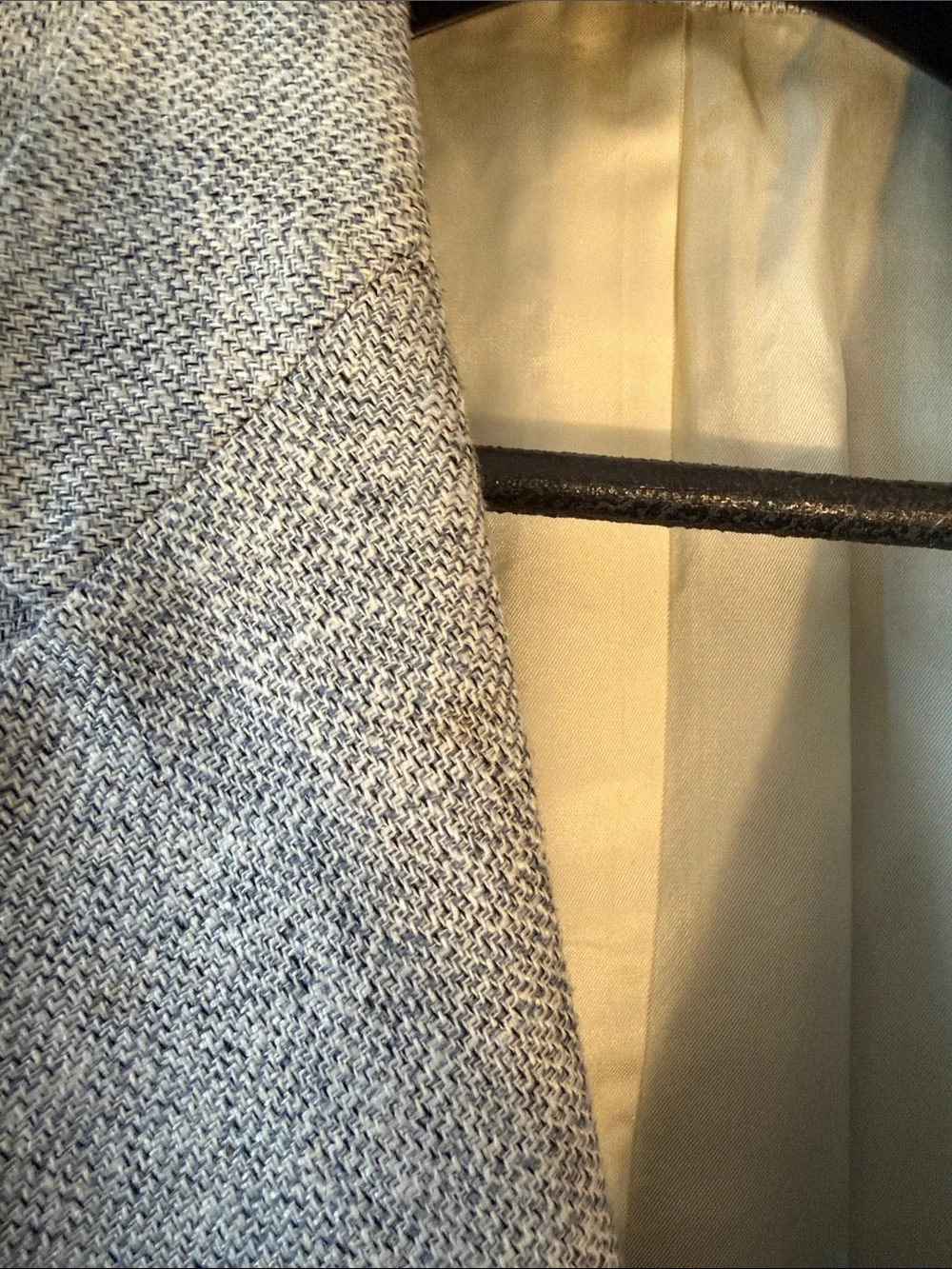Light Gray / Blue Textured Two-Button Blazer by di Benedello